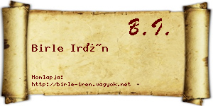 Birle Irén névjegykártya